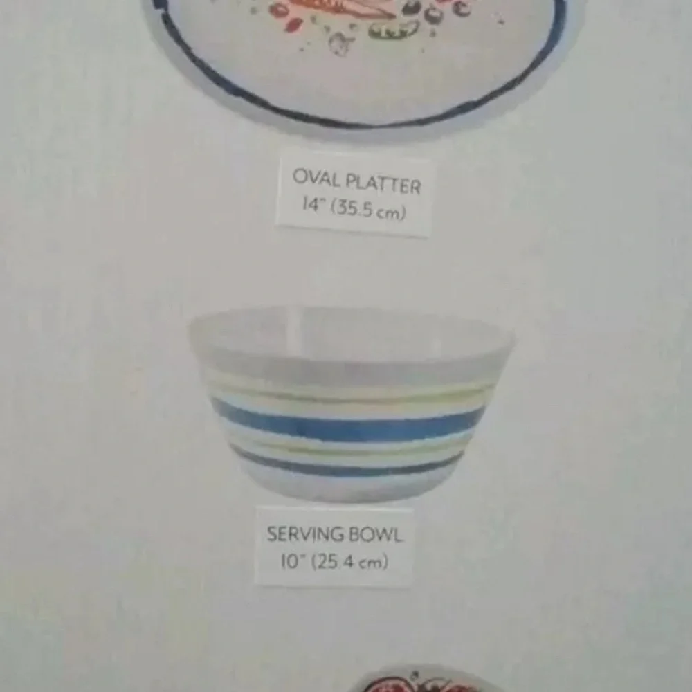 NIB Sur la Table Melamine 4-piece Serving Set w/ Platter, Salad Bowl & Utensils